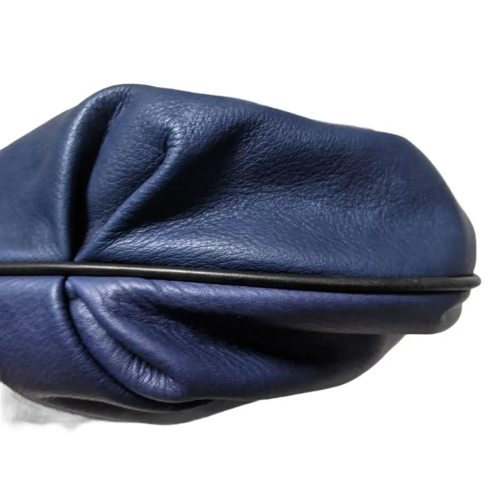 INDIA HICKS Isabella Navy Leather Large Hobo Bag